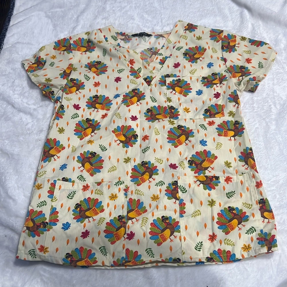Thanksgiving turkey scrub top